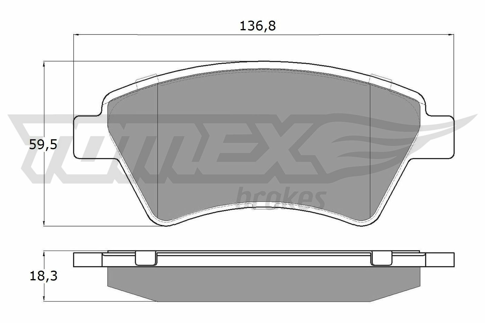 Sada brzdových destiček, kotoučová brzda TOMEX Brakes